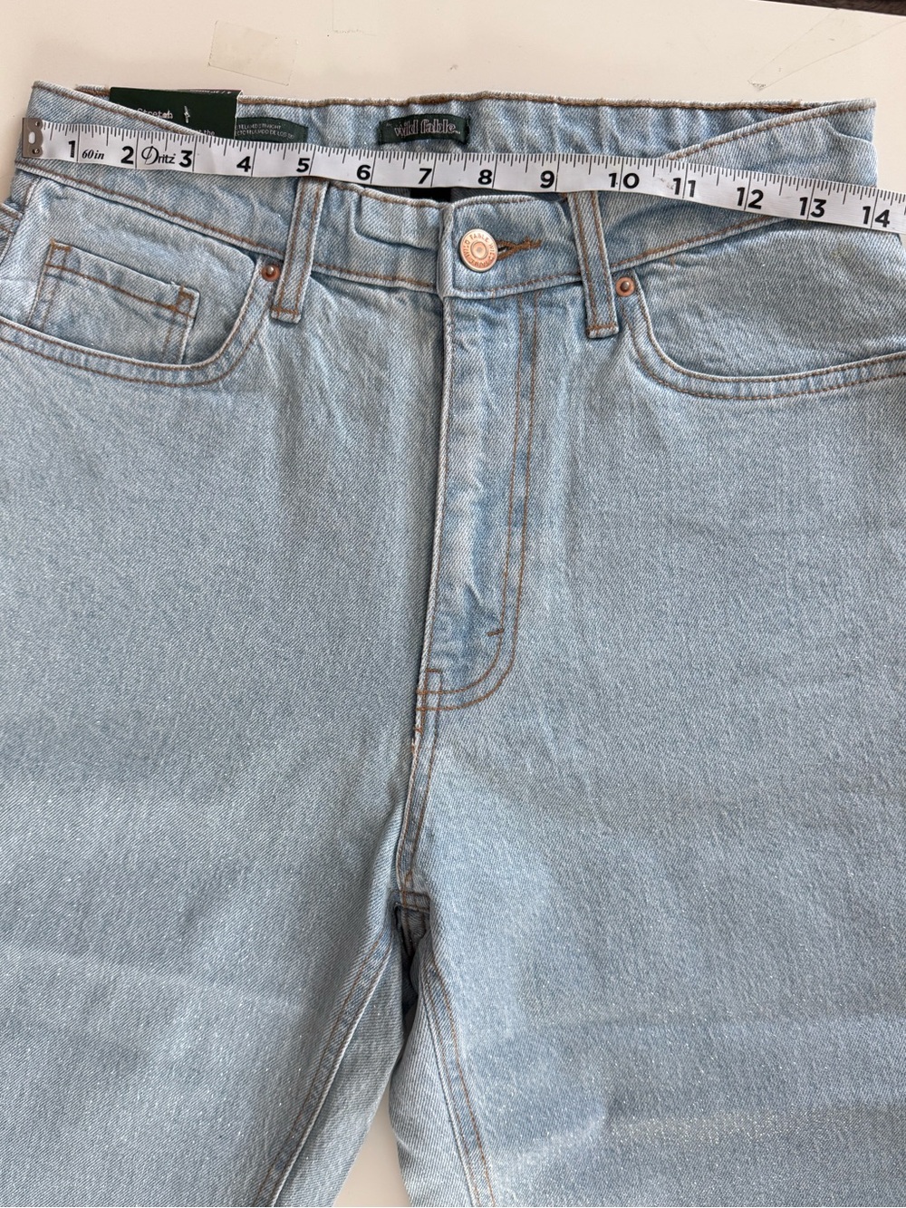 wild fable Light Blue Straight Leg Jeans for womens size 4 with shimmer - Picture 12 of 14